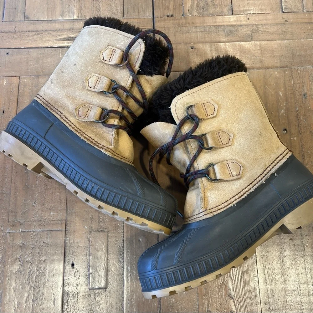 Sorel Badger Waterproof Winter Boots Women’s 6  Faux Fur Leather Rubber USA Made - Picture 5 of 11